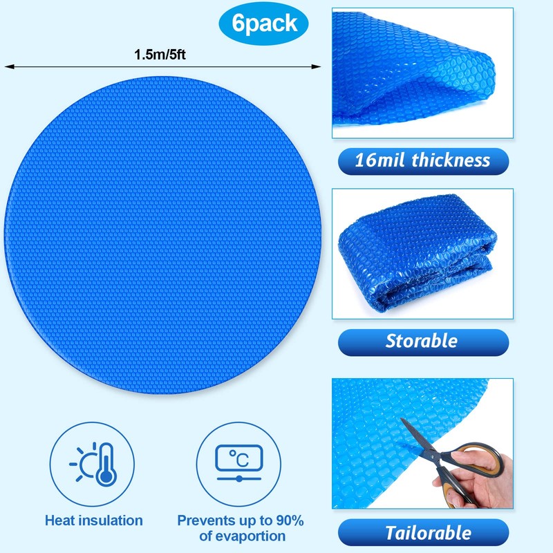 Wesiti 5 ft Solar Cover for Pool Heating 16 Mil