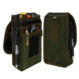 KENOBEE Belt Tool Pouch, Multitool Organizer Electrician Holster Nylon Tactical Pocket Attachment Utility Sheath Bag Tradesman Pro Maintenance Tool Sleeve for EDC Gears Cellphone, Olive