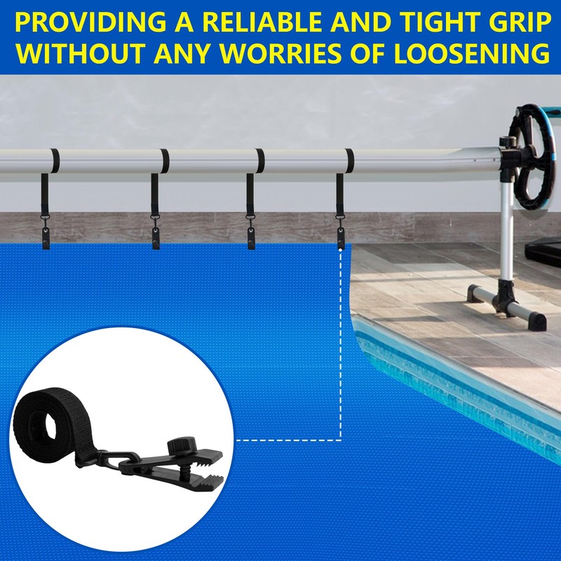 codree 24 Pcs Pool Solar Cover Reel Attachment Kit, Inground