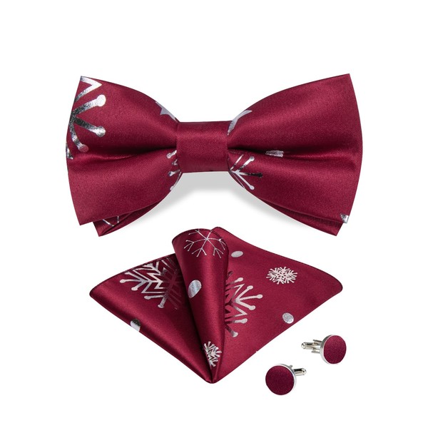 DiBanGu Men's Christmas Pre-Tied Bow Tie Silk Festival Bow Tie