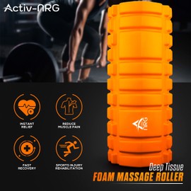 ActivNRG Fitness Foam Roller for Deep Tissue Muscle Massage Trigger Point Muscles Therapy (Orange)