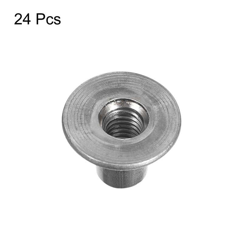 sourcing map M6 T-Nuts, 24pcs Carbon Steel Tee Nuts, Round