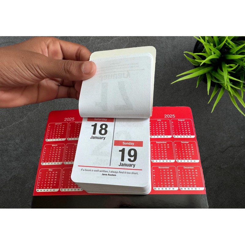 2025 Desktop Daily Tear off Calendar Free Standing