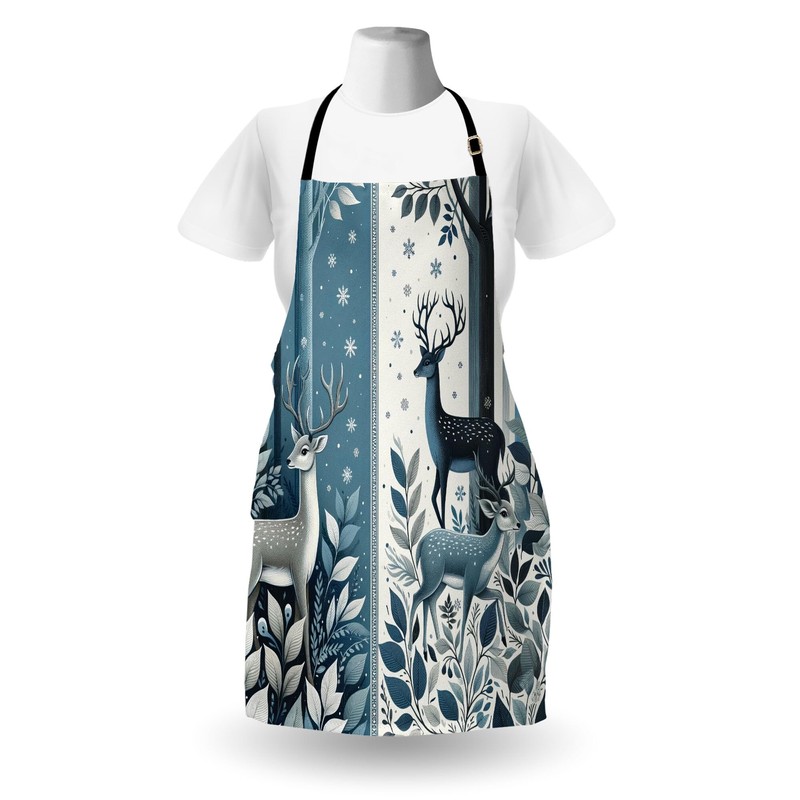 ABAKUHAUS Cooking Apron, Blue-grey, dark grey