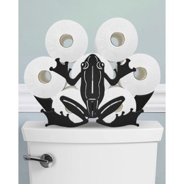 Wigag Playful Frog Toilet Paper Holder Stand for Extra 8 Rolls, Funny Dwarf Decorative Free Standing Toilet Paper Storage, Farmhouse Bathroom Animal Decor Accessories Storage Cabinet