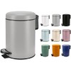 KW Soft Shade Small Round Pedal Bin 3ltr (Grey, 3