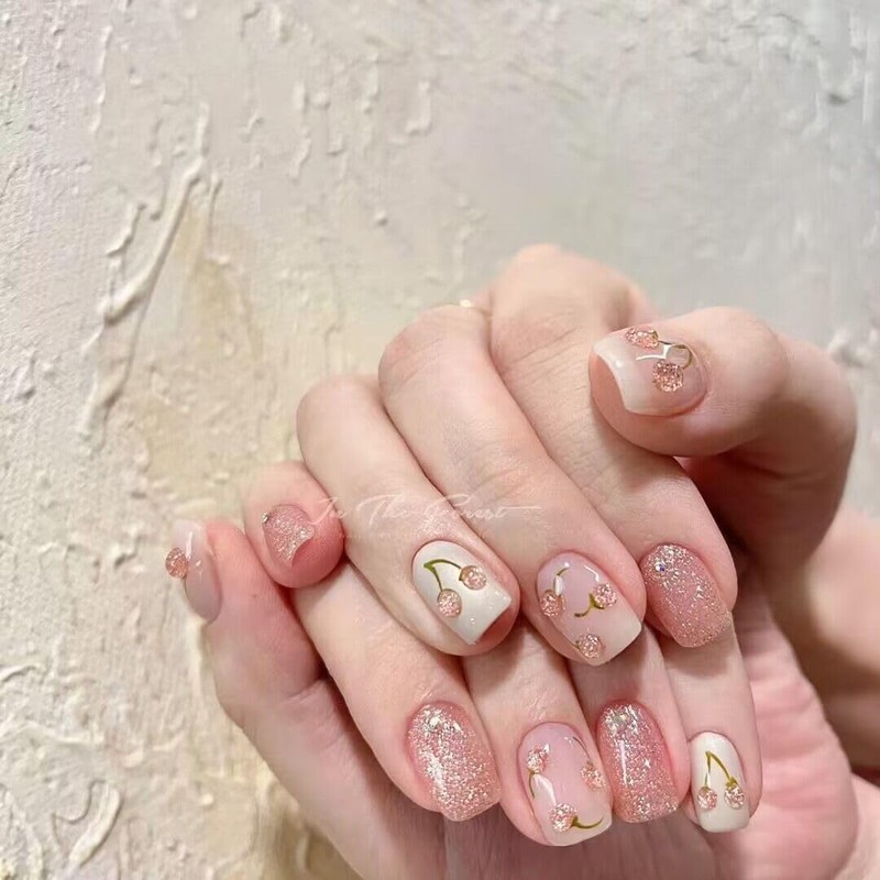 Handmade Nail Tip Short Coffin 3D Fashionable Nail Popular Japanese