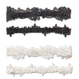 4 Pcs Wedding Garter for Brides, Floral Leg Ring, Lace Garter Set Bridal Floral Lace Leg Garter Flower Lace Elastic Garters Suitable for Brides Bridesmaids Wedding