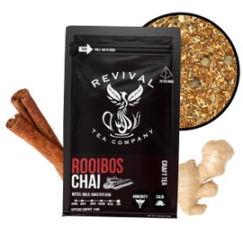 Revival Tea Company Rooibos Chai Tea - Rooibos Red Tea Blend with Fresh Spiced Chai Flavor - Caffeine Free - 24 Tea Bags