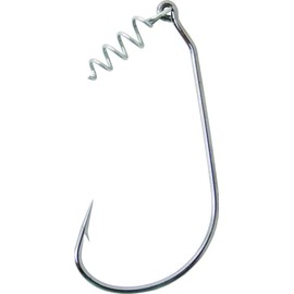 Mustad UltraPoint Impact Soft Plastics Wide Gap 28-Degree Bend Hook with Spring Keeper (Pack of 5), 91768S-5/0-5U, Black Nickel, 5/0