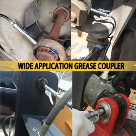 AORRZER Grease Gun Coupler 2 PCS, Strong Lock-on Greases Gun Couplers, 12000 PSI High Pressure Coupler Quick Release Grease, Durable and Compatible with All Grease Guns 1/8" NPT Grease Gun Fittings