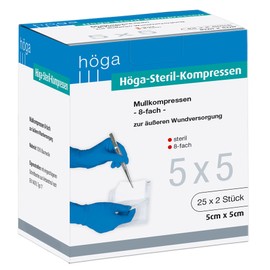 Höga Sterile Gauze Dressings - 5 x 5 cm - Sterile 8 Ply, EN 14079 Type 17, Small