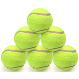 Pack of 6 Tennis Balls, Sport Play Dog Toy Ball, Great For Lessons, Practice, Throwing Machines & Playing with Pets