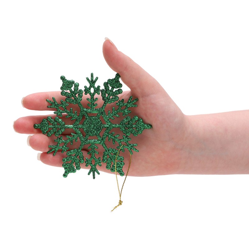 Christmas Concepts® Pack of 12-10cm Glitter Snowflake Hanging Decorations -