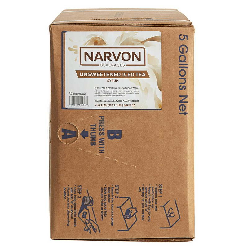 Narvon Unsweetened Iced Tea Flavor Beverage Concentrate Soda Syrup 5