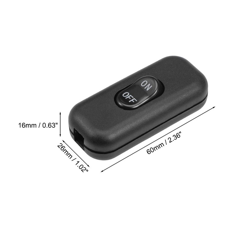 sourcing map Inline Cord Switch On/Off DPST Lamp Light Rocker