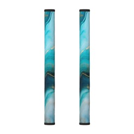 Edafol Teal Turquoise Liquid Marble 2 Pcs Refrigerator Door Handle Covers Set of 2 Non Slip Kitchen Appliance Fridge Handle Cover Oven Microwave Dishwasher Handle Dust Covers Protector