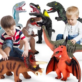 SUGFUT 7 Piece Jumbo Dinosaur Toys for Kids Large Dinosaur Toys for Kid 3-5 - Perfect Party Favors Birthday for Kids