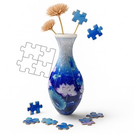 3D Puzzle Vase Unique Flower Vase for Adults Made by 160 Curved Plastic Puzzle Pieces, Vases for Flower Home Creative Gift for Parents & Housewarming
