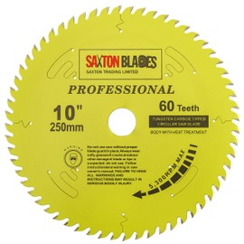 TCT25060TPRO Saxton Professional Range TCT Circular Saw Blade 250mm x 60T x 30mm Bore, 16, 20, 25mm Reduction Rings Compatible with Bosch Makita Dewalt etc