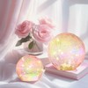 Valentines Day Iridescent Pink Crackle Globe Desk Night Light, Steay