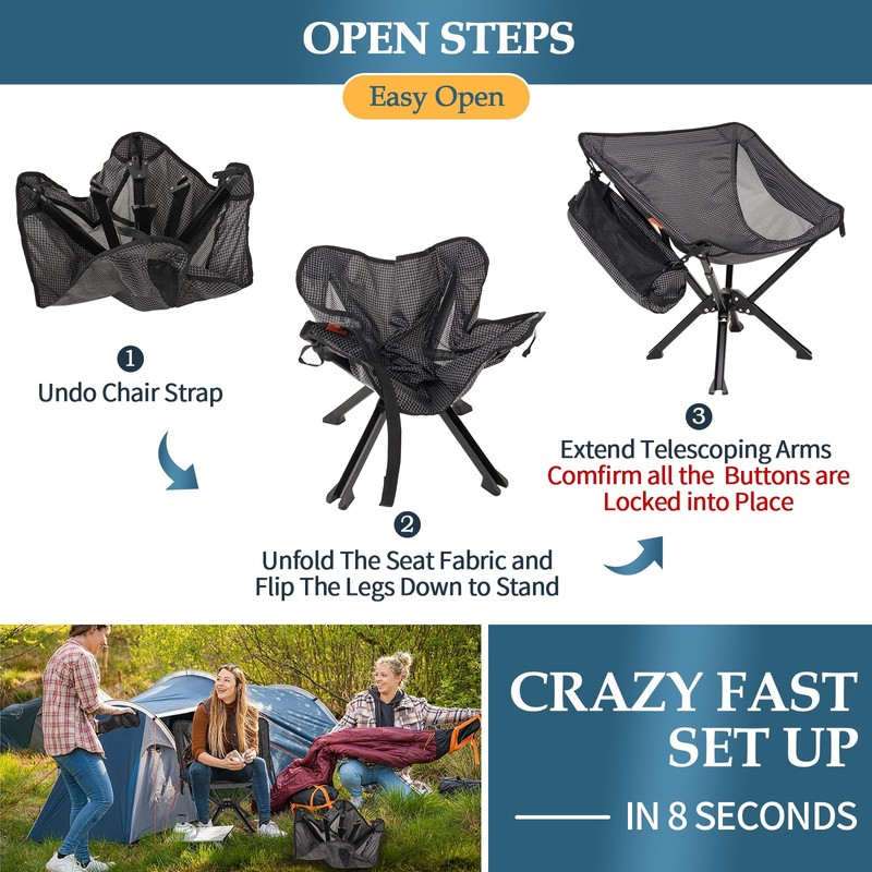iCoolGoGo Portable Chair with Carry Bag - Durable and Ultra-Light