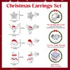 Diamday 4 Pairs 925 Sterling Silver Christmas Earrings for Women