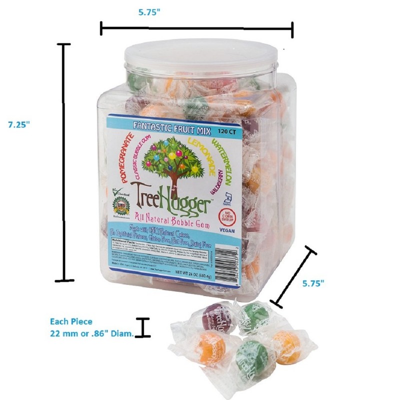 Tree Hugger Bubble Gum, Fantastic Fruit, Natural Flavors, No Artificial