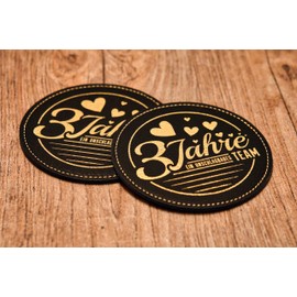 Wedding Anniversary Coasters (Set of 2) Couple Gift for Wedding Anniversary or Anniversary (10 Years)