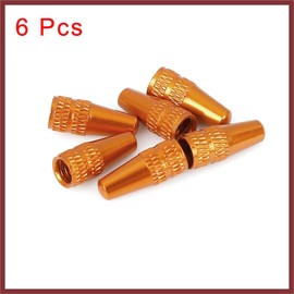 HEROFFIX 6pcs French Type Valve Caps Aluminum Alloy Bike Bicycle Tire Valve Stem Caps Dust Covers Orange Replace Parts