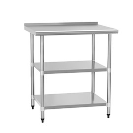 HOCCOT Stainless Steel Table for Prep & Work 24" X 30" inches with 2 Adjustable Shelf and Backsplash, Commercial Workstations, Utility Table in Kitchen Garage Laundry Room Outdoor BBQ