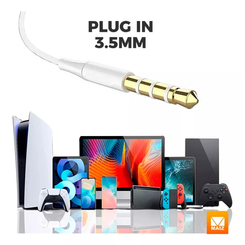 Maíz Audifonos Alambricos Jack 3.5mm In-ear Manos Libres Pc