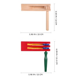 Gadpiparty Pack of 2 Traditional Matraca Ratchet Wooden Ratchet Noise Maker Rattle Ratchet Percussion Instrument Toy for Football Games Sports Events Parties