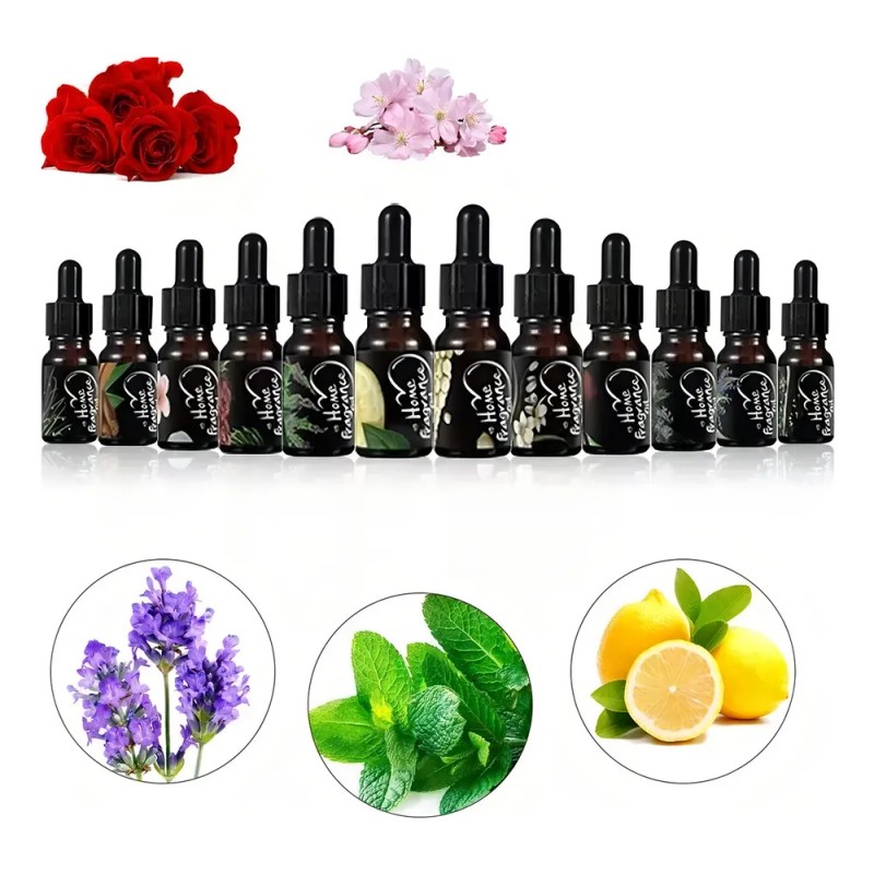 Kit De 12 Aceites Esenciales 100% Natural Para Difusor Y