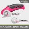 SnapFresh Cordless Electric Scissors, 4V Mini Cardboard Cutter (Hot Pink)