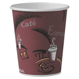 Solo® Paper Hot Cups, 10 Oz., Maroon, Carton Of 300