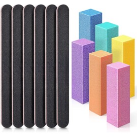 Triko Set de 12 piezas de Limas de Pulidores de Uñas, Limas para Uñas, Kit de Herramientas de Manicura y Pedicure Profesional, Pulidores en Bloque, Rectangulares para el Cuidado de Uñas