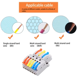 NineLeaf 10PCS Wire Connectors, 3 in 6 Out Lever Wire Connectors, Lever-Nuts Inline Splicing Connector, Push-in Quick Conductor Terminal, AWG 28-12