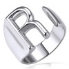 KeyStyle Initial R Thumb Ring, Silver Statement Rings for Women,