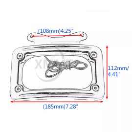 Unbranded Black Curved License Plate Frame LED Light Fit For Harley Street Glide 2010-2023