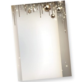 Briefpapier Weihnachten Set NOBLESSE 25 Sets elegantes Weihnachtsbriefpapier Design DIN A4 - mit Umschlag ohne Fenster