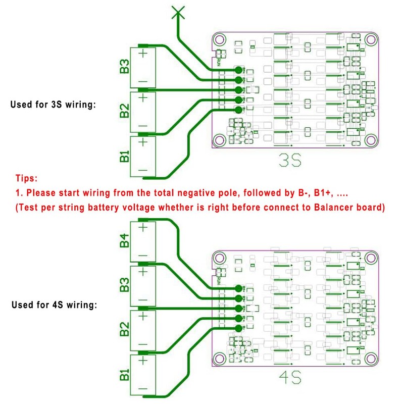 5A Active Equalizer Balancer Board for 3S-4S 12V LiFePO4 Li-ion