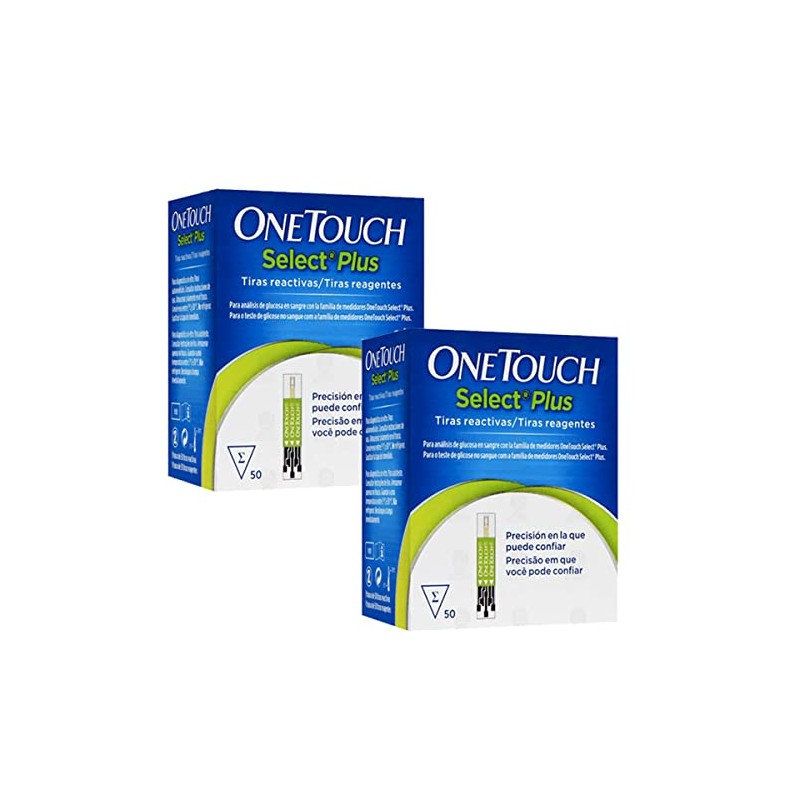 Onetouch tiras select plus paquete 100 tiras P Glucometro