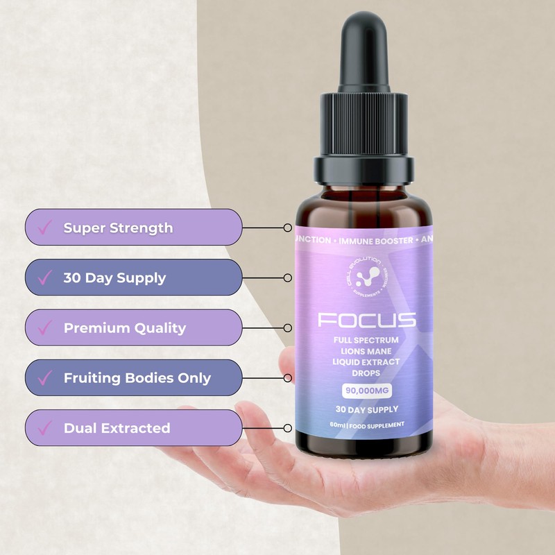 Cell Evolution Lions Mane Full Spectrum Liquid Mushroom Drops Supplement,