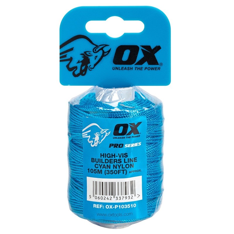 OX Pro Nylon High Vis Builders Line 105m / 350ft