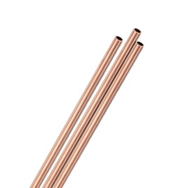 M METERXITY 3-Pack 300mm Copper Round Tube, 6mm OD 0.5mm Wall Thickness Copper Seamless Tubing for Construction/Machining/DIY Crafting, Metal Straight Pipe [0.24x0.02x12IN]