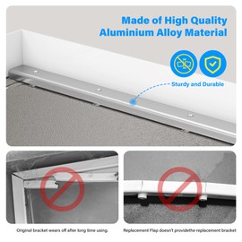 Dog Door Replacement Flaps with Screws and Washers, Compatible with Petsafe Freedom Doggie Doors, Magnetic Closure (2, with Bracket-Smoky Translucent, Large PAC11-11039)