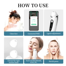 eXempt Visual Blackhead Remover, Face&Skin Cleaner Pore Acne Vacuum WiFi APP connection