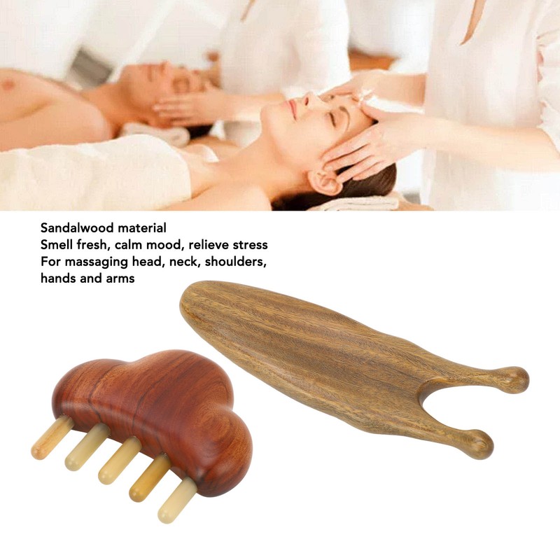 Sandalwood Massage Comb Wide Tooth Scalp Scraping Comb with Nose