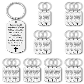 Jielahua 24PCS Christian Gifts for Women Keychain Christian Bible Keychains Motivational Gifts for Female Friends Women Men Religious Souvenir for Friends Faith Keychain Easter Birthday Present